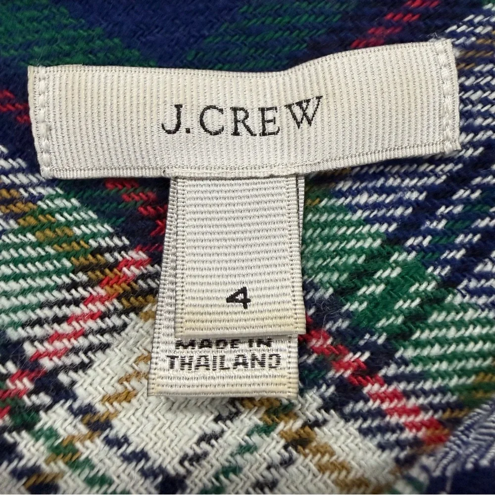 J. Crew Green Navy Plaid Button-Down Shirt 02-0055